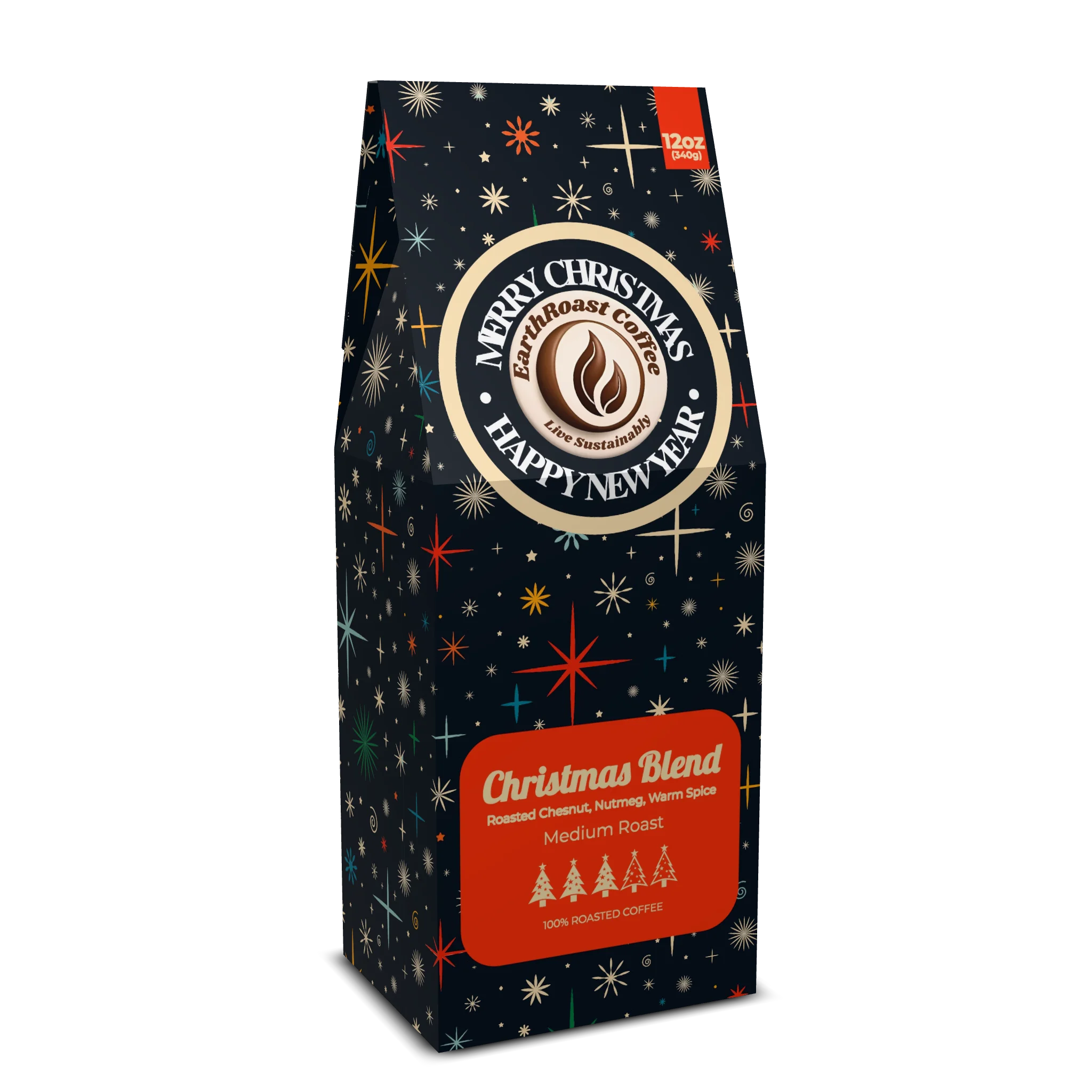 Christmas Blend Specialty Coffee medium roast coffee box by EarthRoast Coffee - Product view 1