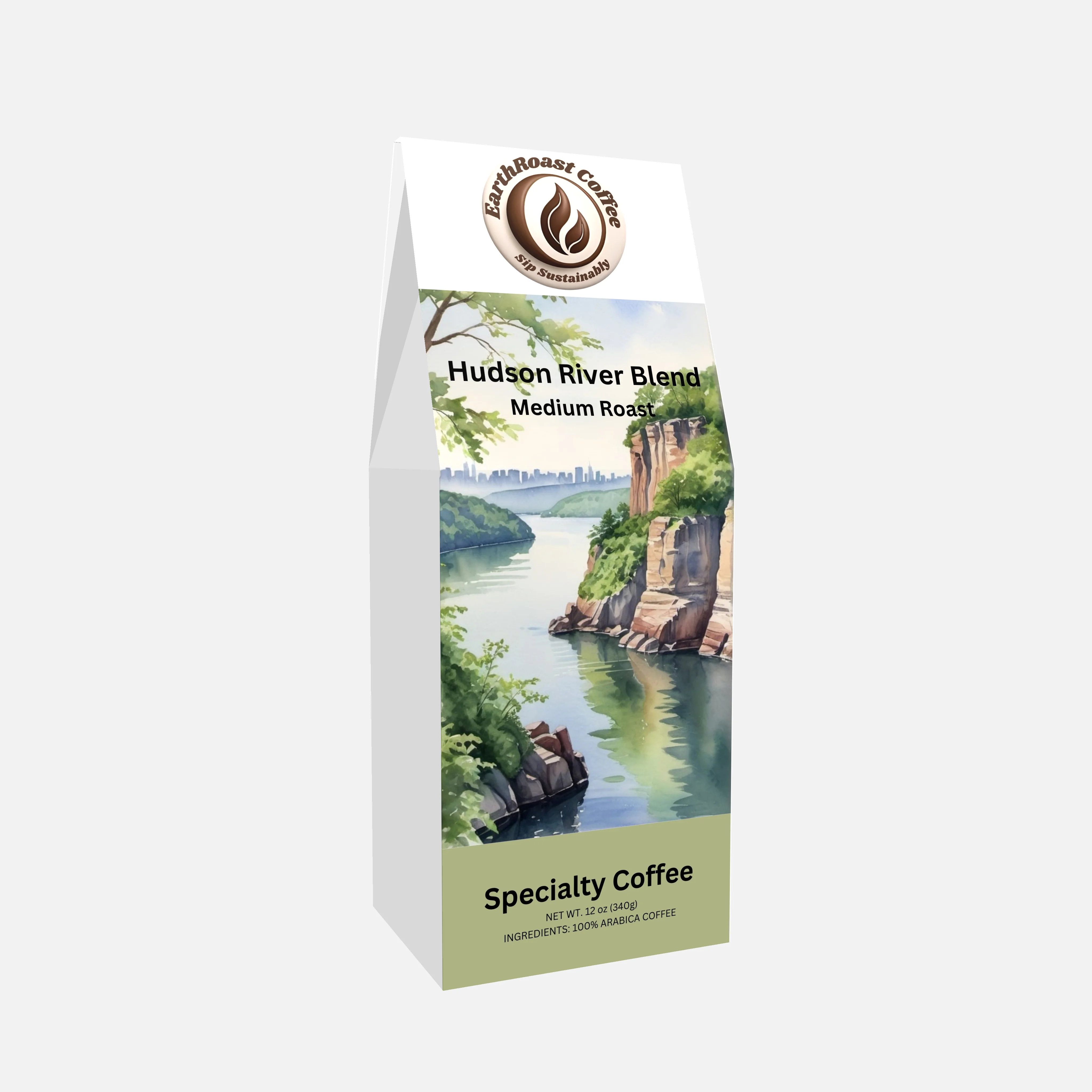 Hudson River Blend medium roast coffee box by EarthRoast Coffee - Product view 1