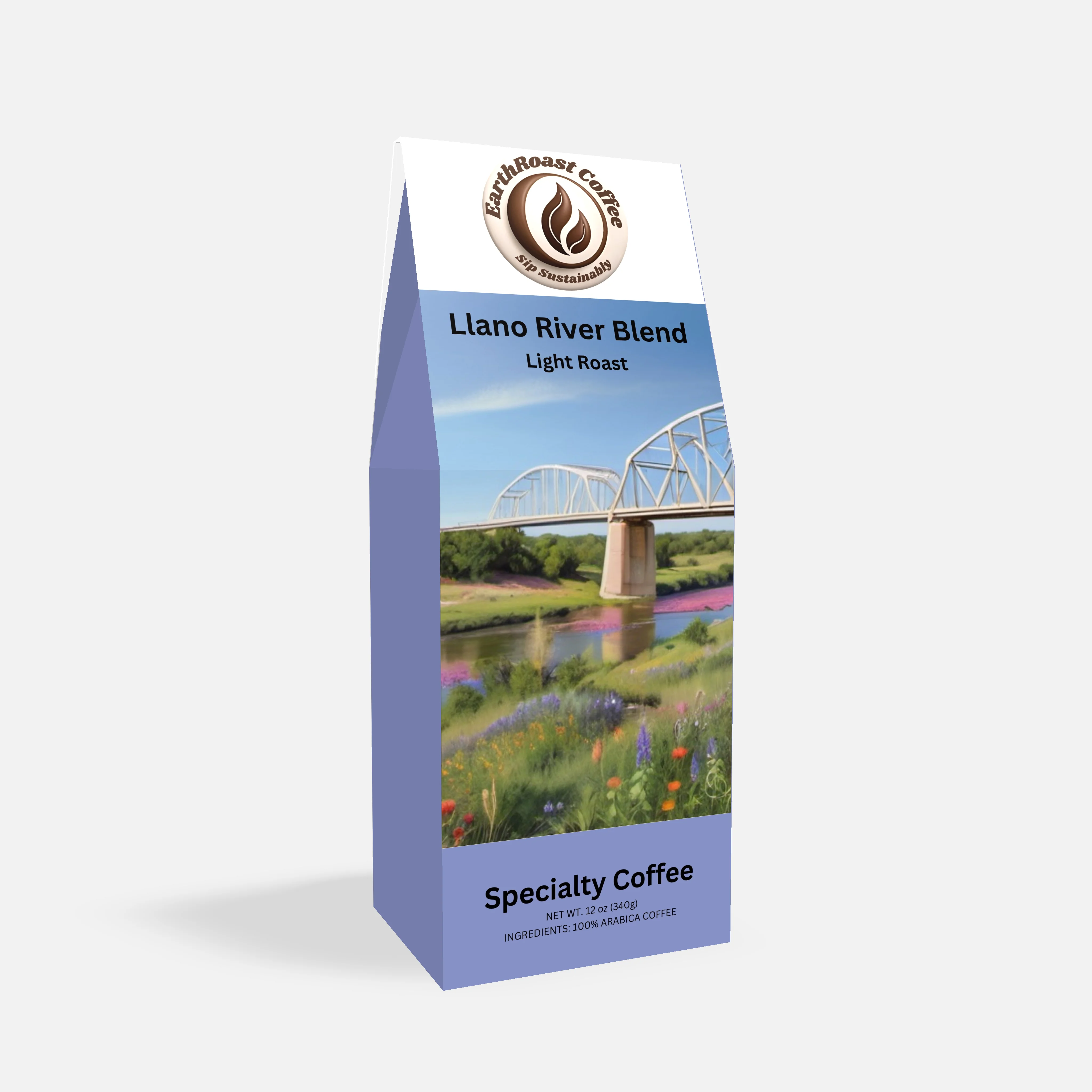 Llano River Blend medium roast coffee box by EarthRoast Coffee - Product view 1