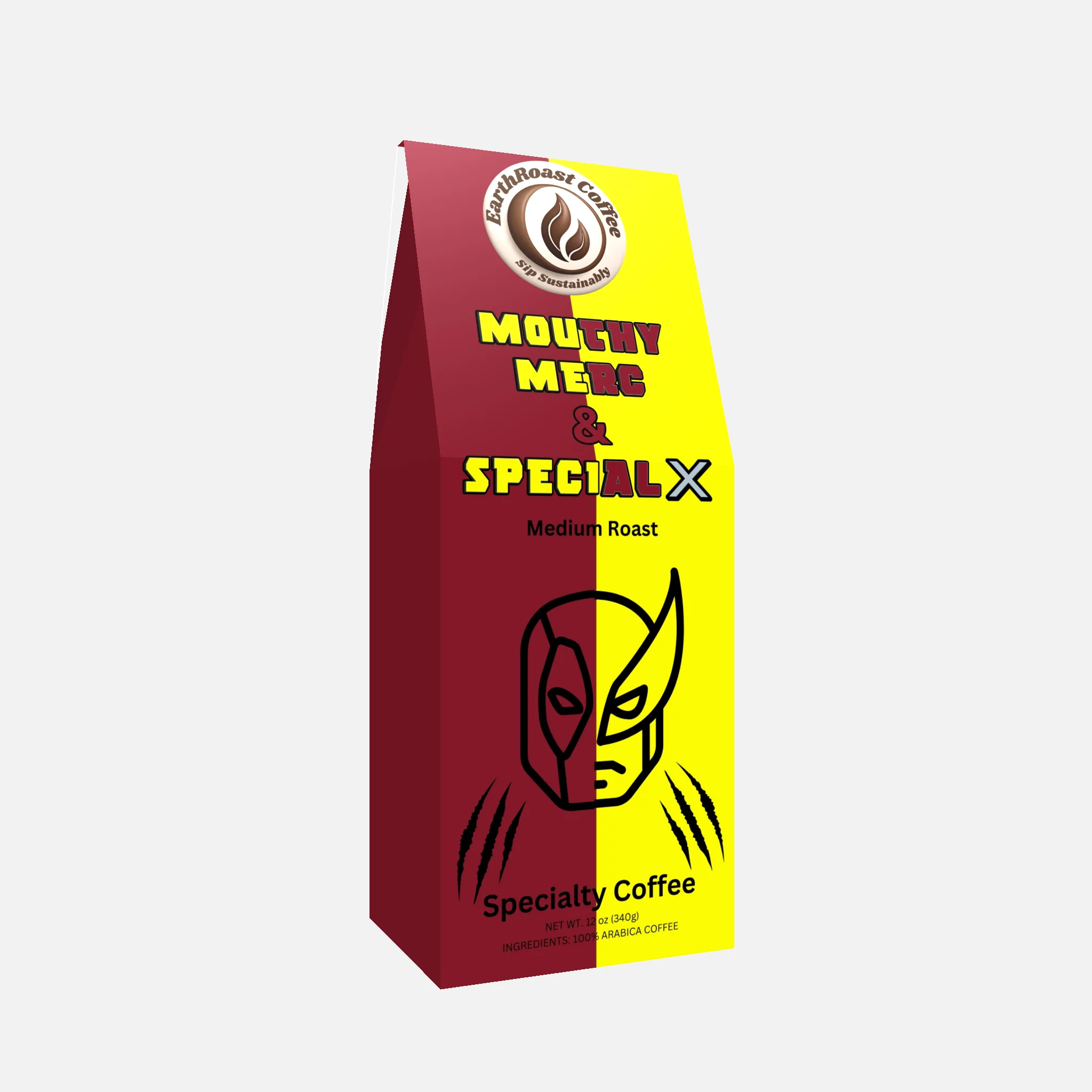 Mouthy Merc & Special X Blend dark roast coffee box by EarthRoast Coffee - Product view 1