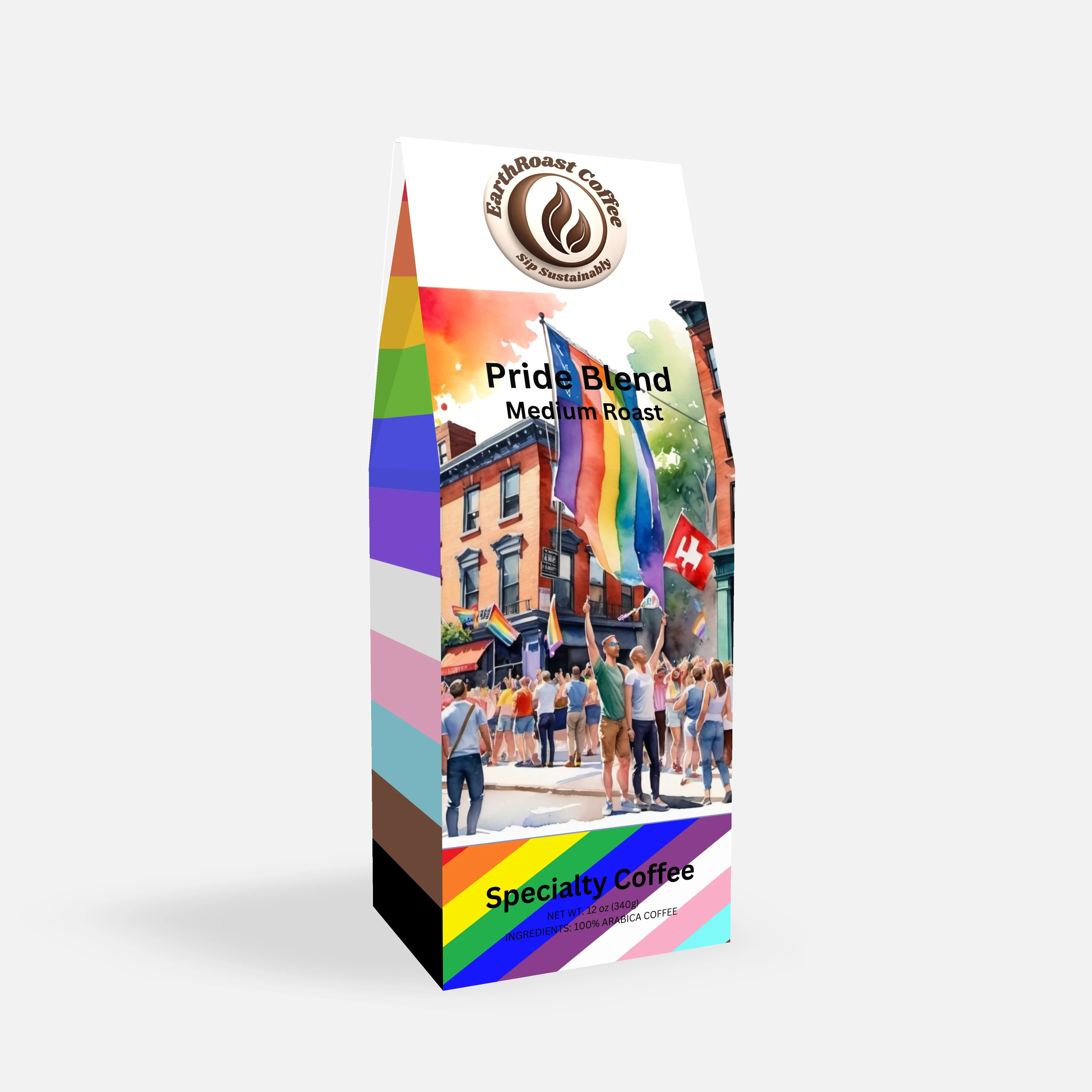 Pride Roast medium roast coffee box by EarthRoast Coffee - Product view 1