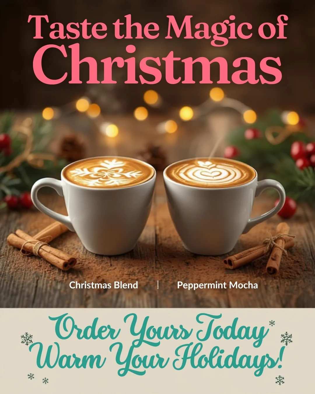 EarthRoast Christmas Coffees - Christmas Blend and Peppermint Mocha